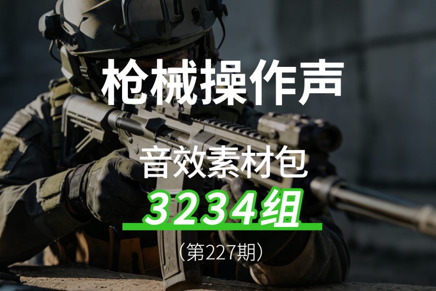 227、各种手枪步枪狙击枪拉栓上膛换弹夹的声音音效素材包